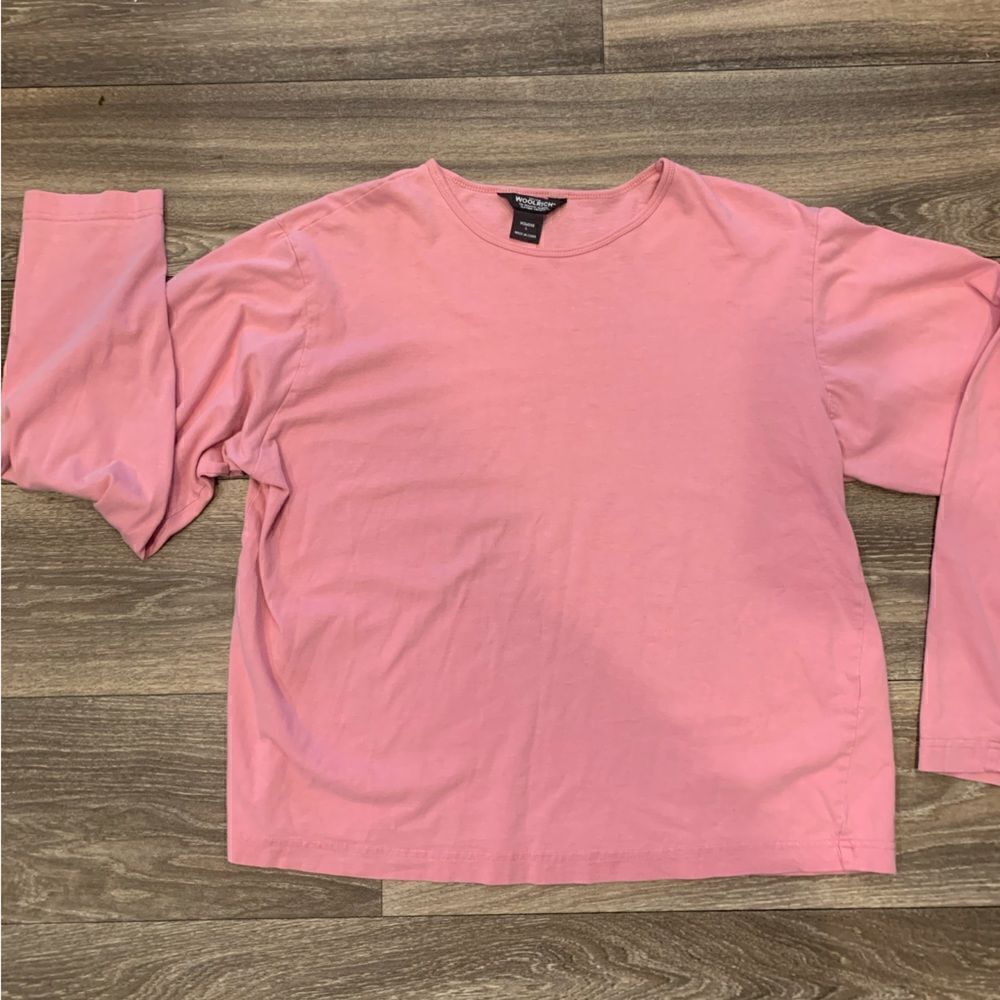 Woolrich Pink long sleeve top Size L Perfect layering piece or wear alone crop